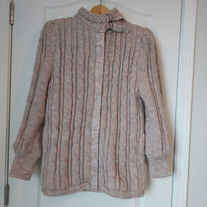 UZZI Cable Knit Heavy Zip Up Jacket Size Large